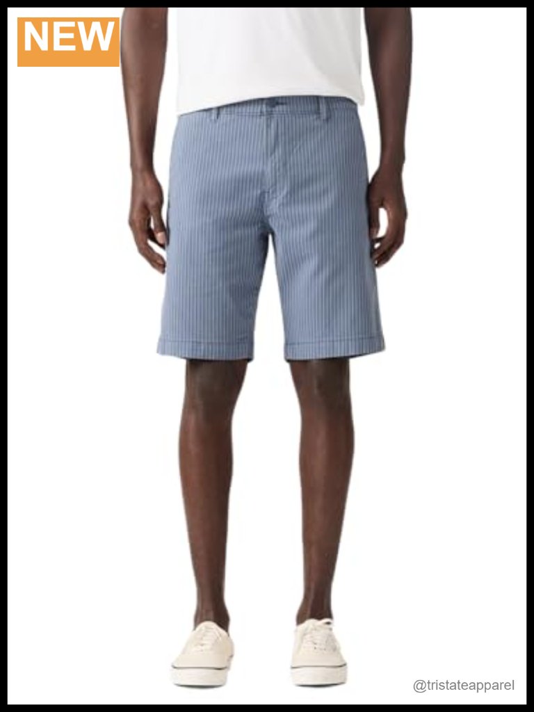 Men's Standard Taper Chino Shorts Cotton Blend Regular Fit Zip Up